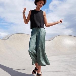EILEEN FISHER Dash Print Silk Wide Leg Crop Pants